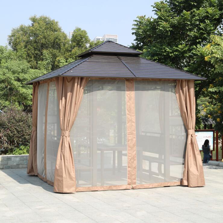 300*300CM Steel Gazebo with Seat and Table