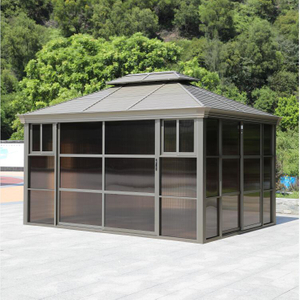 3*4m Aluminum House Gazebo with Sliding Doors