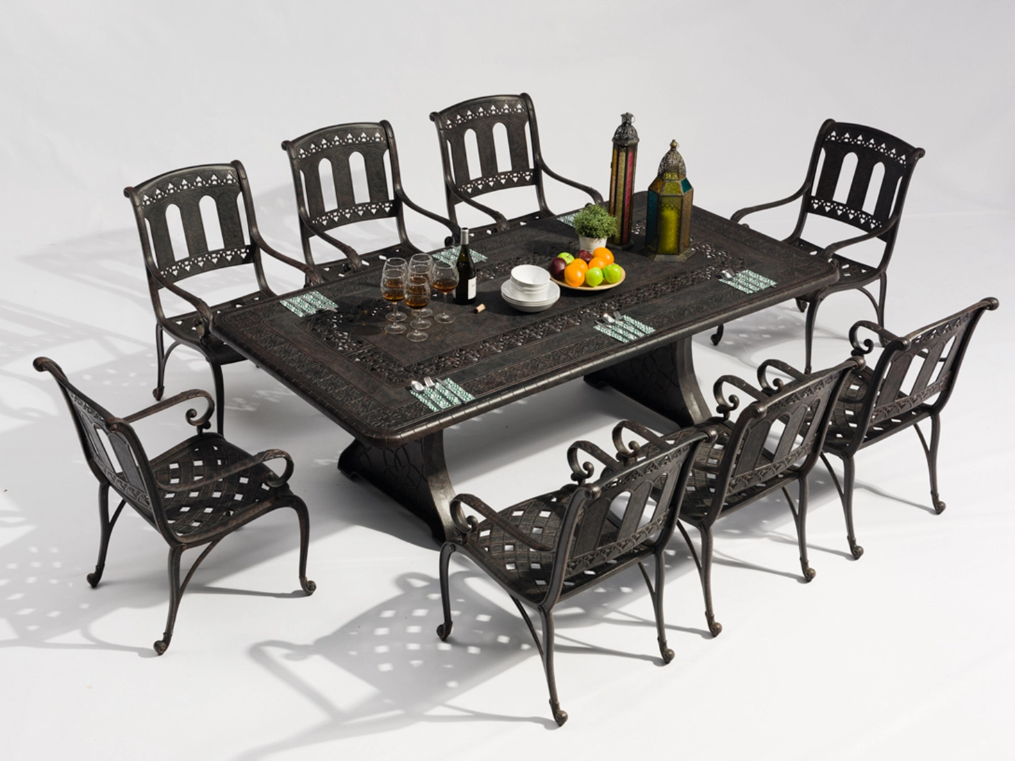 8+1 Luxury Cast Aluminum Dining Set Garden Furniture