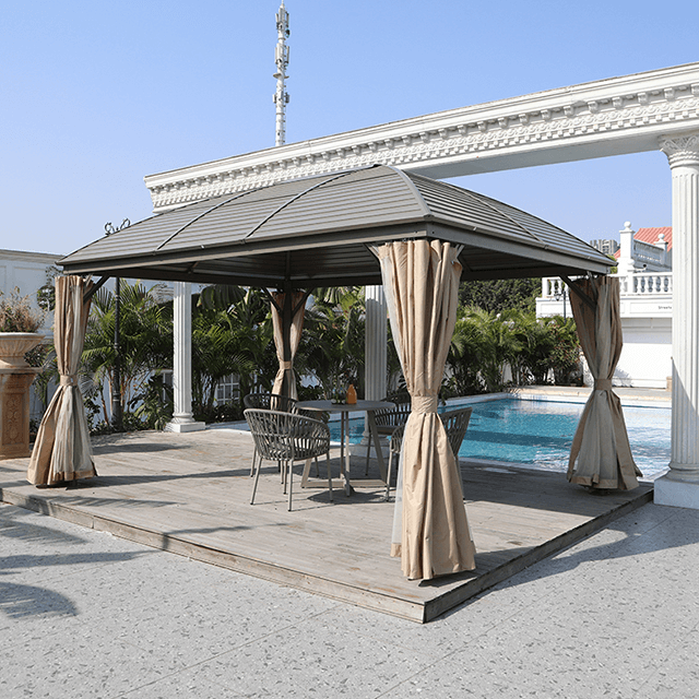 Aluminum Gazebo with Curtain and Mosquito Net